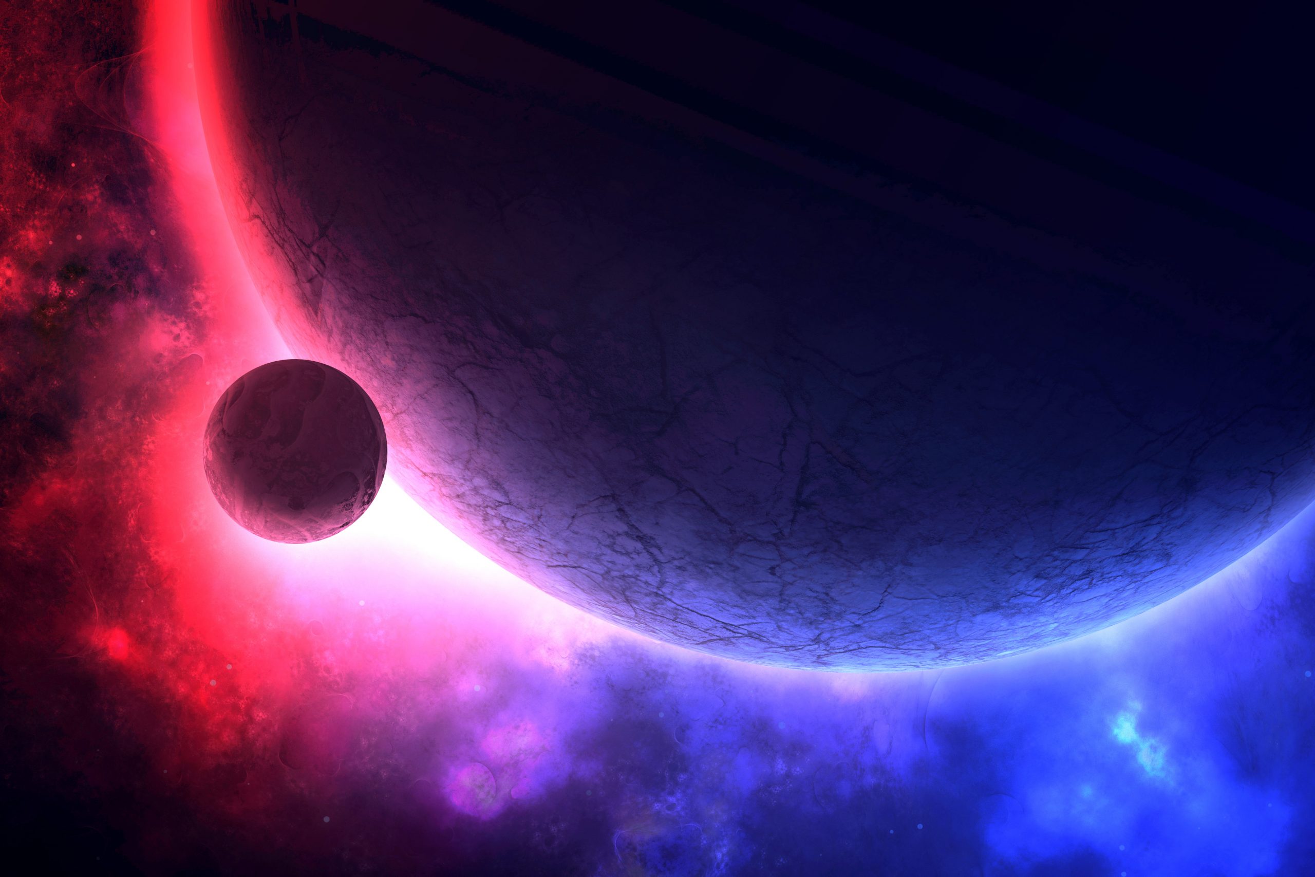 Space background illustration with planet and mood rs4dmg8