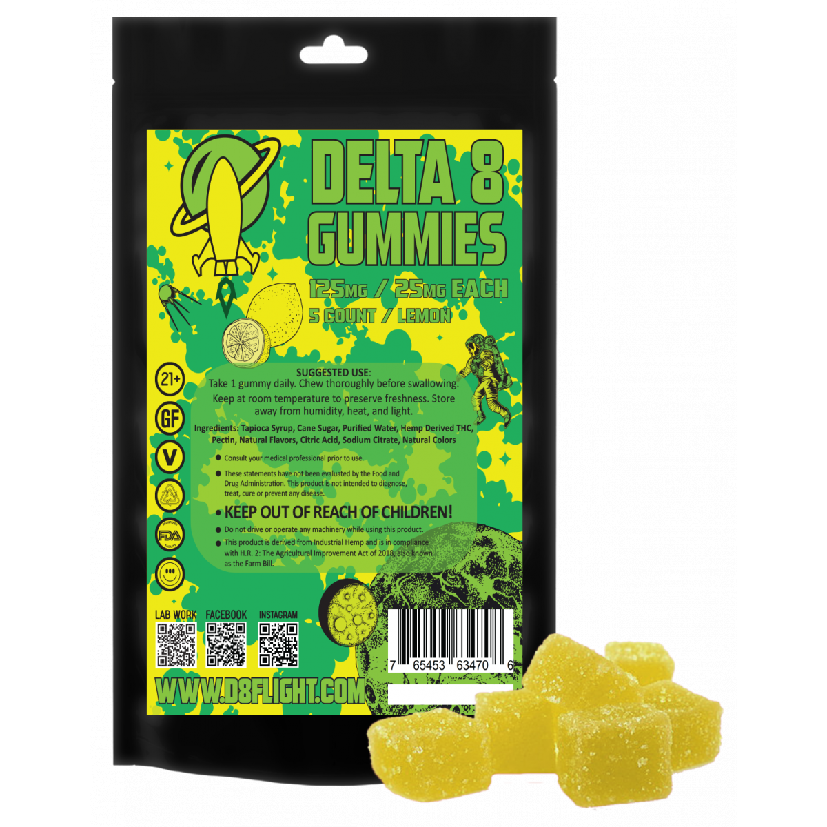 D8 gummies 5ct Lemon