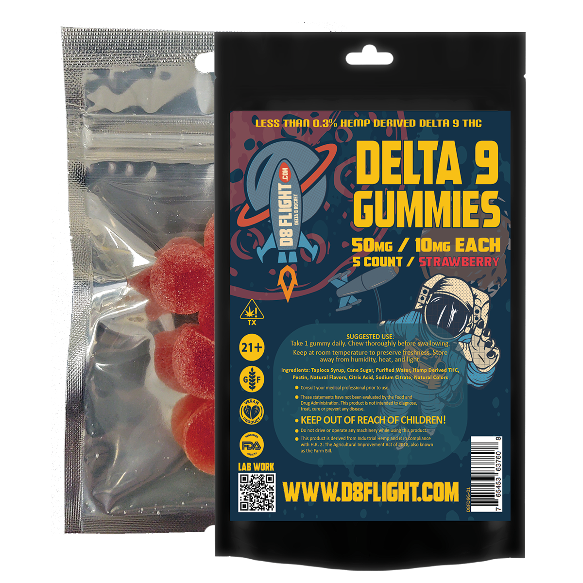 D9 gummies 5ct Bags strawberry