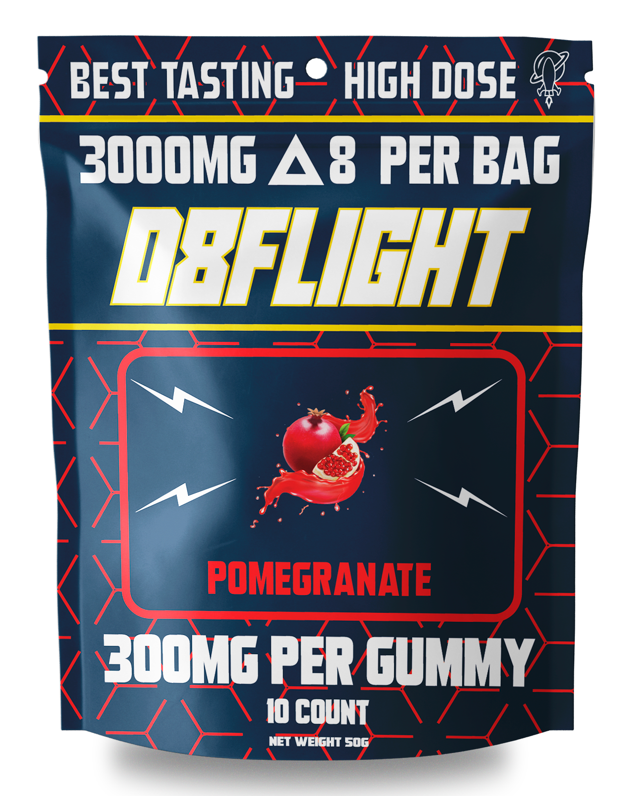 High dose 3000mg d8 gummies pomegranate