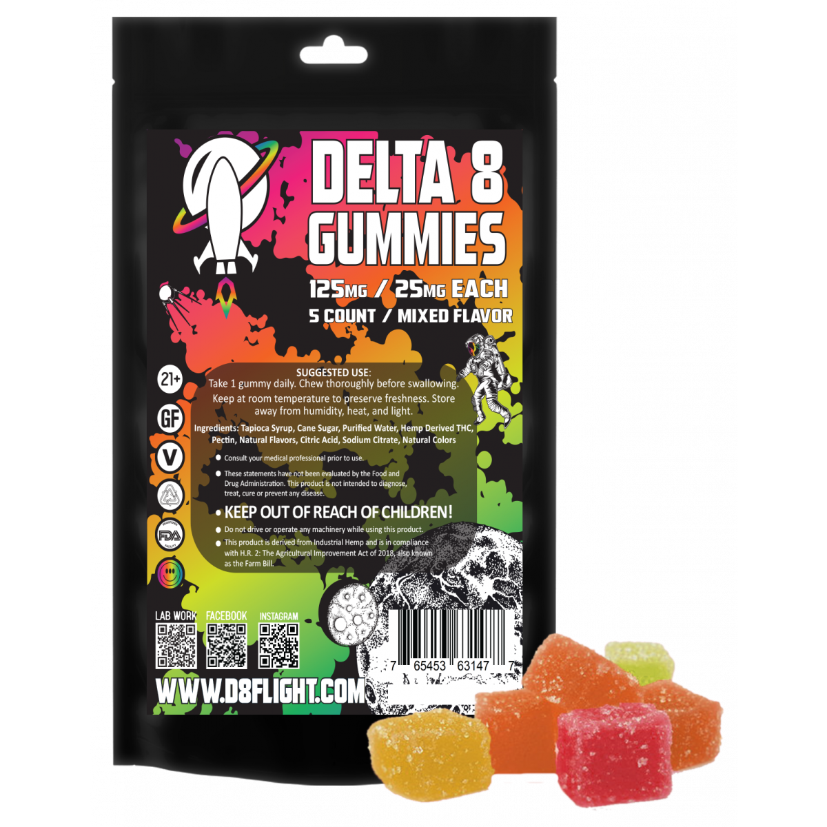 D8 gummies 5ct Mixed flavors
