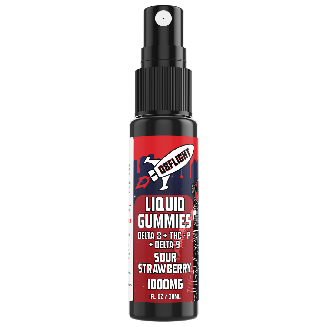 Liquid gummies fast acting mouth spray sour strawberry