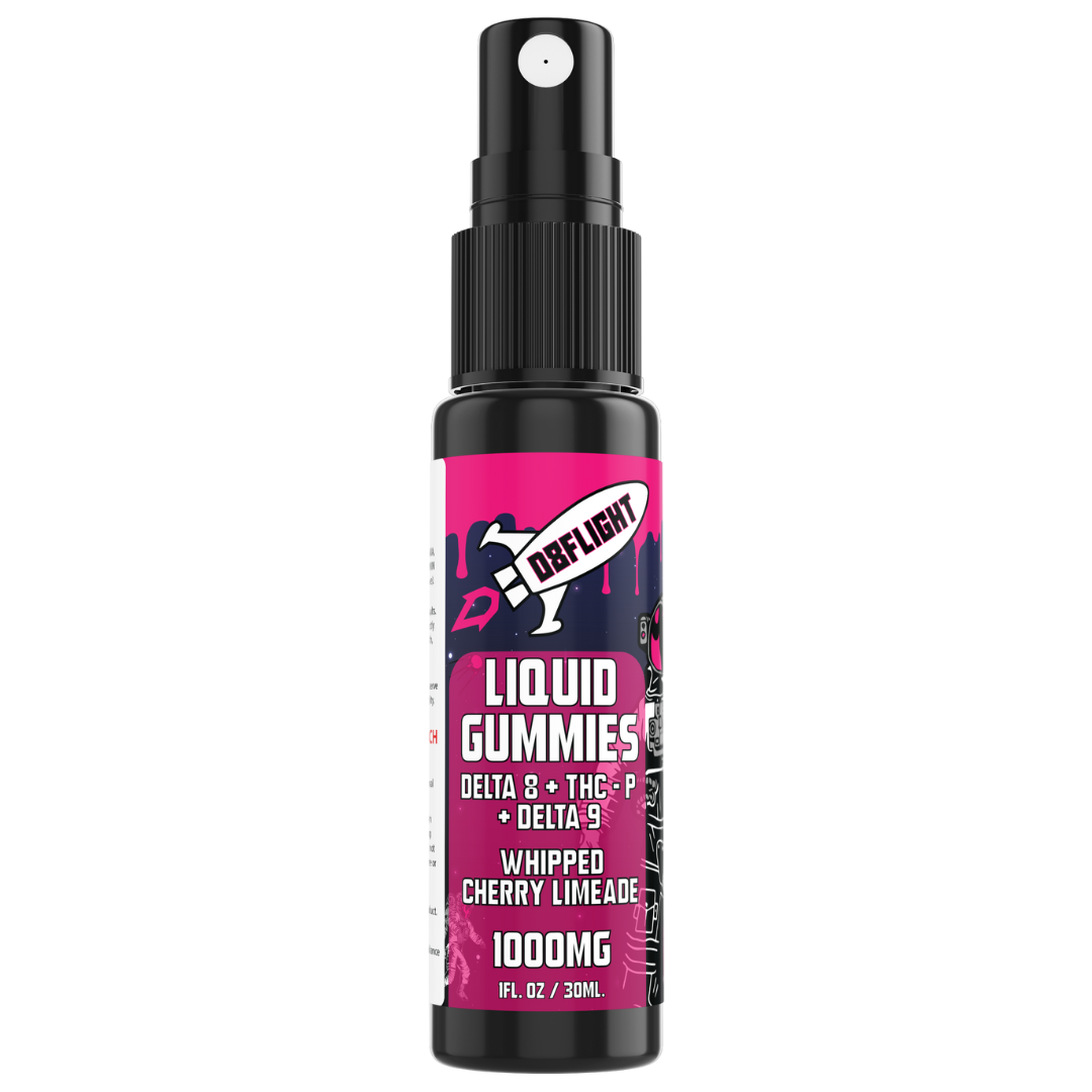 Liquid gummies fast acting mouth spray whipped cherry limeade