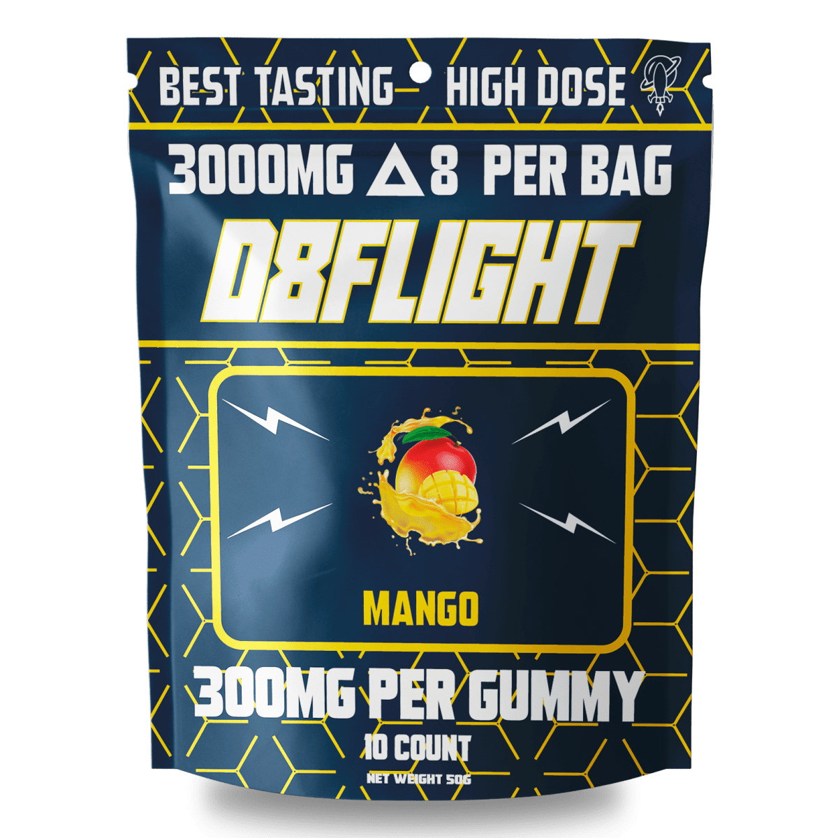 High dose 3000mg d8 gummies mango