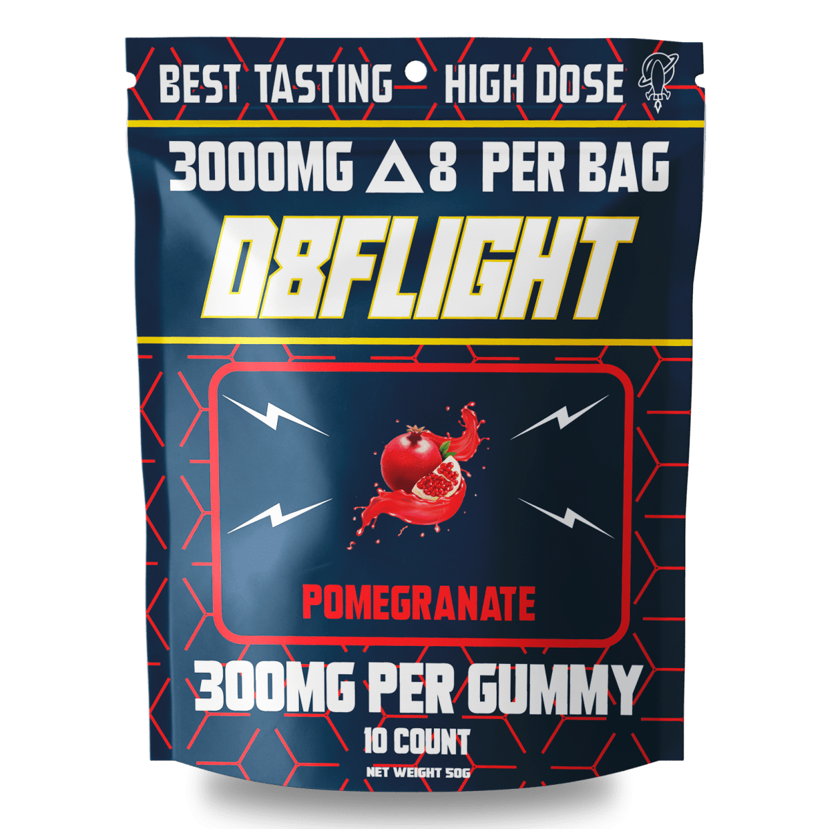 High dose 3000mg d8 gummies pomegranate