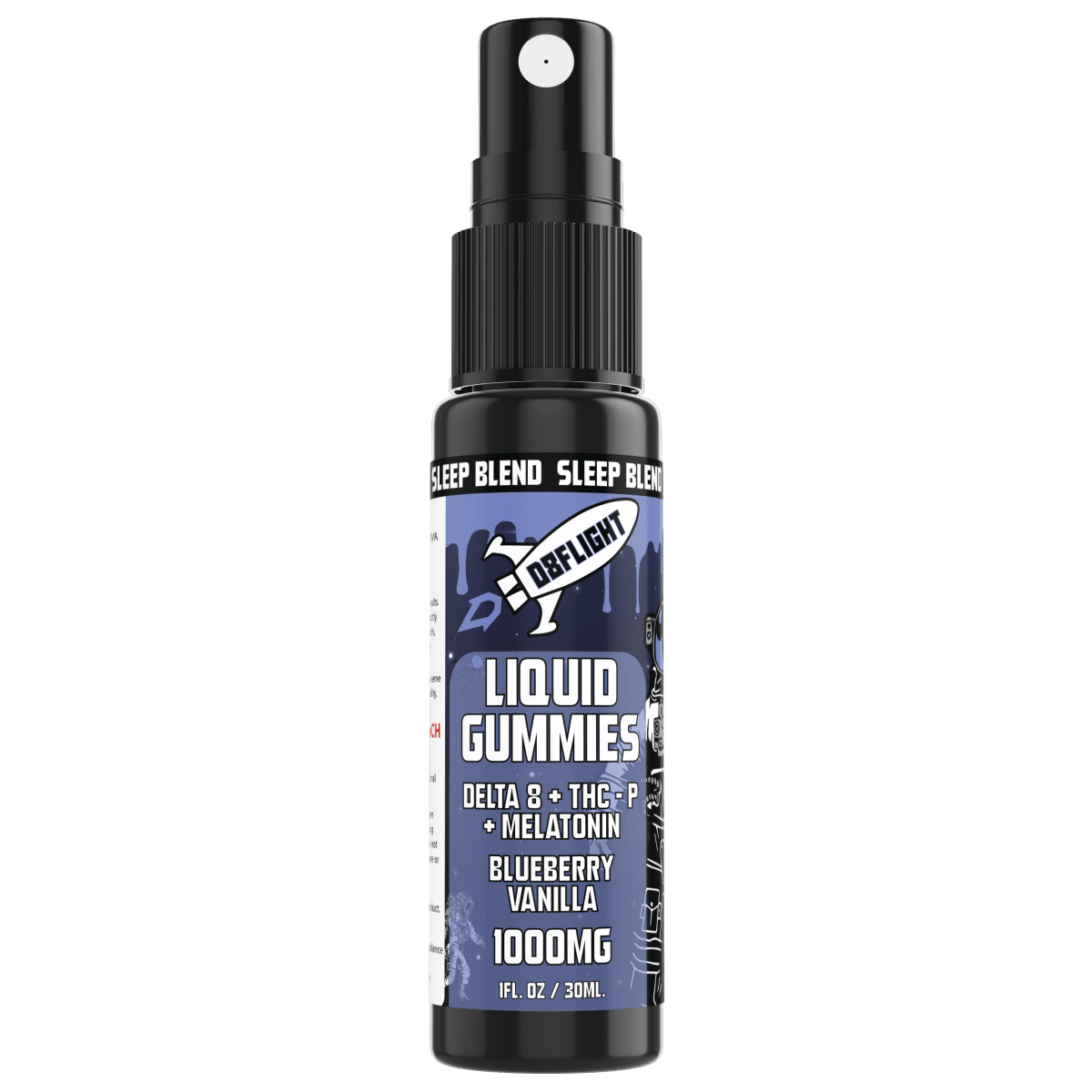 Liquid gummy fast acting mouth spray sleep blueberry vanilla