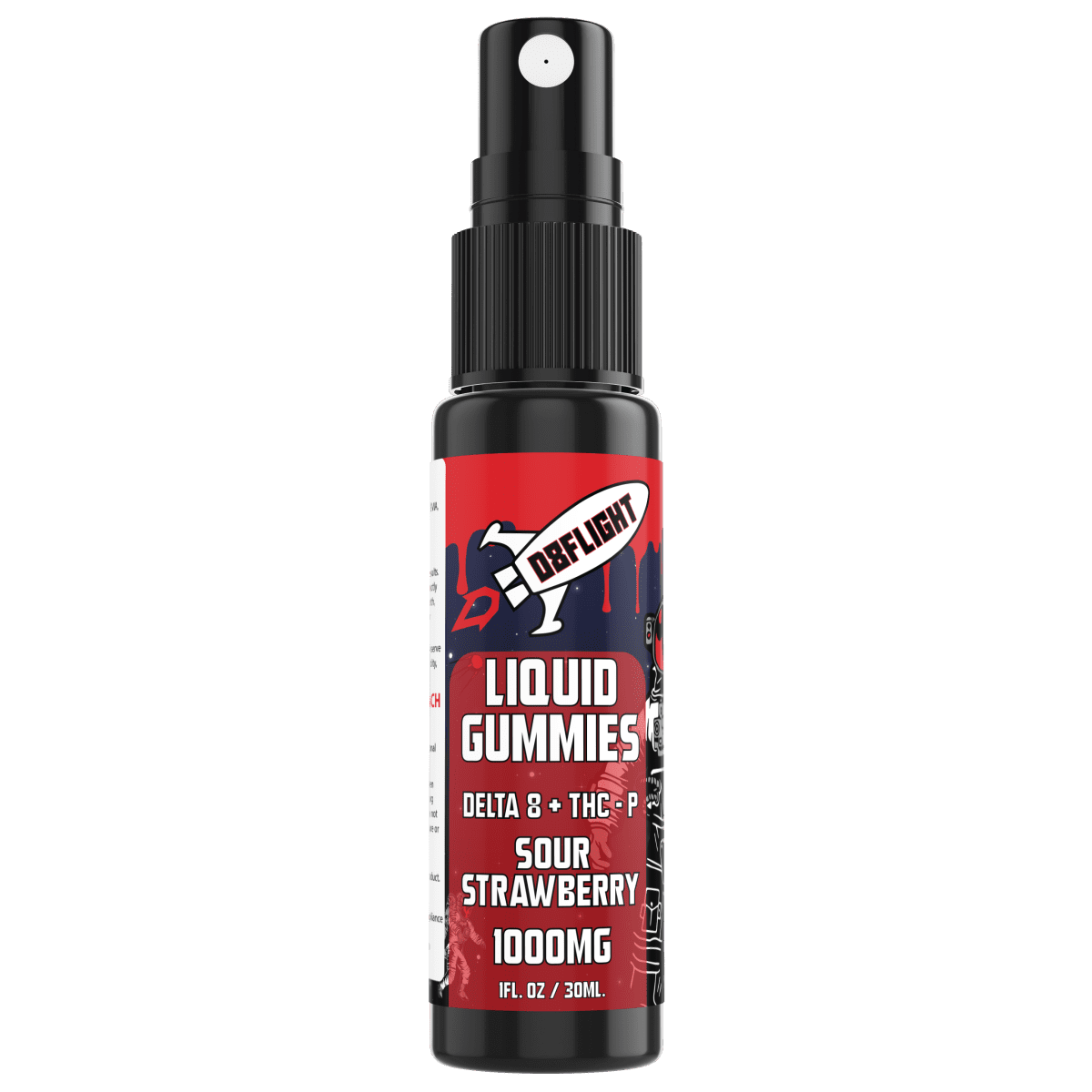 Liquid gummy fast acting mouth spray sour strawberry
