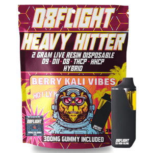 D8Flight Heavy Hitter – 2ml So High Blend Disposable Berry Kali Vibes & 300mg D8 Gummy Mixed Berry