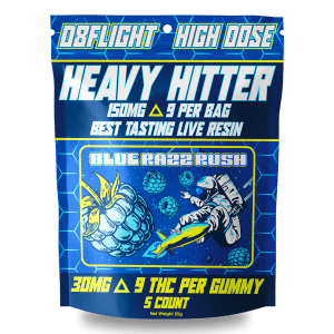 D8Flight Heavy Hitter - D9 30mg Gummy - 5ct Bag - Blue Razz Rush